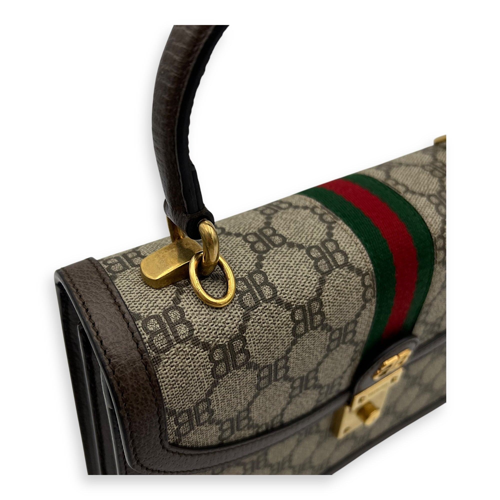 Others Top Handle Bag Brown in Coated Canvas, Gold hardware - Image 9