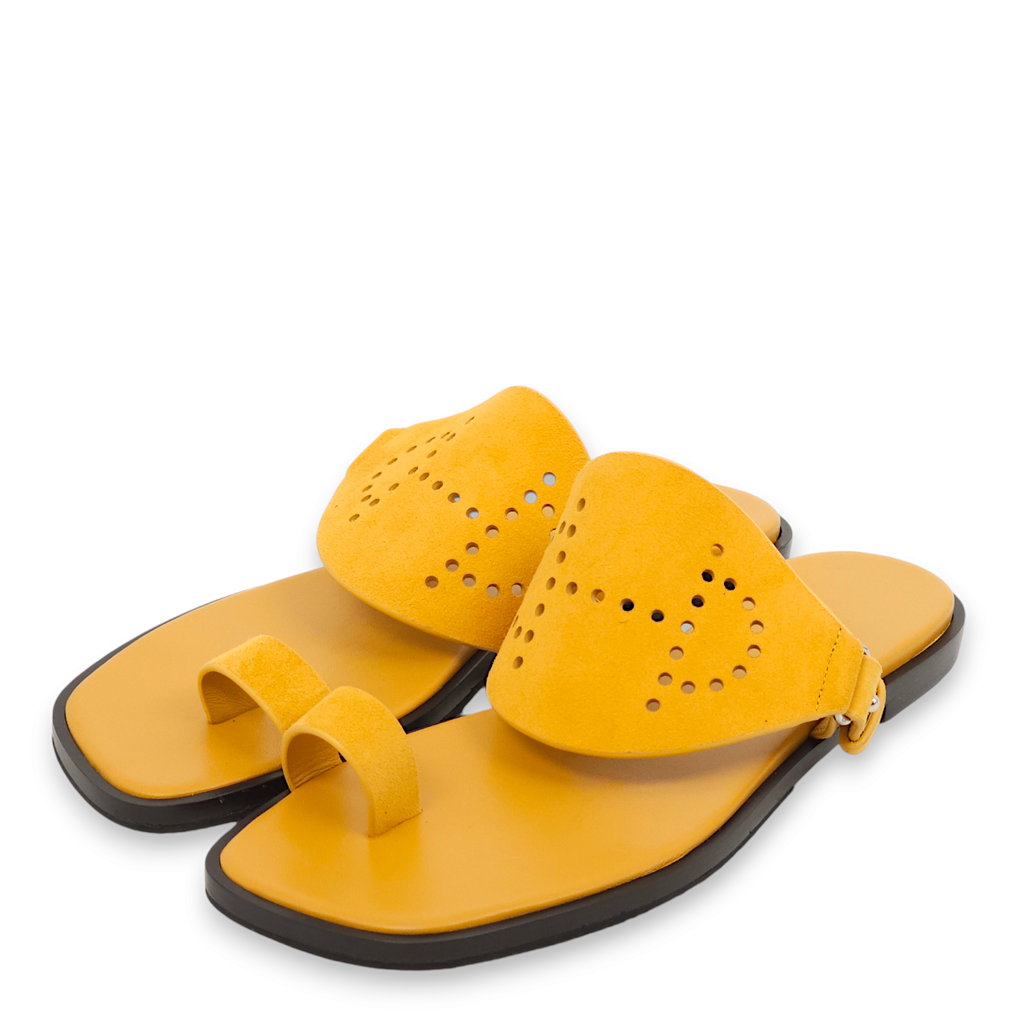 Hera 38 Jaune Laiton Sandals in Suede Leather - Image 2