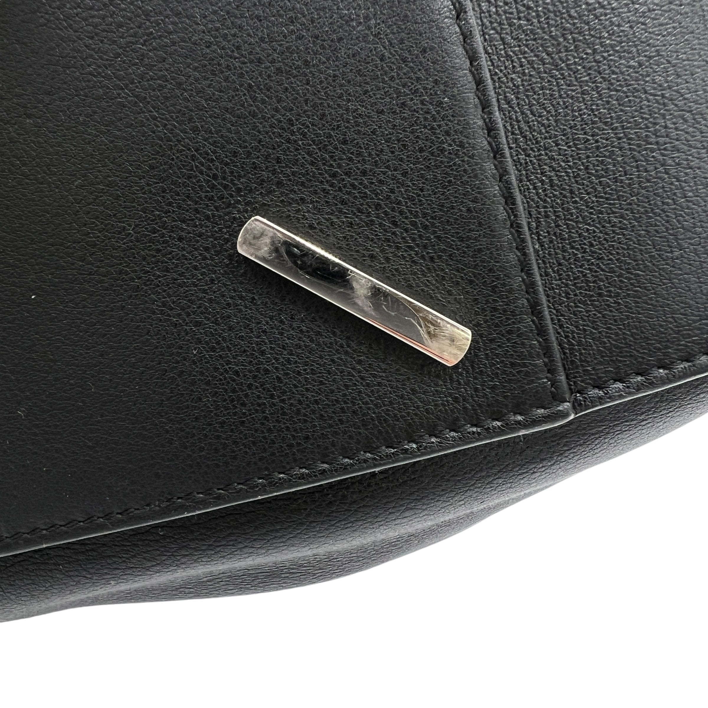 Hammock Medium Black Top Handle Bag in Calfskin, Silver hardware - Image 8