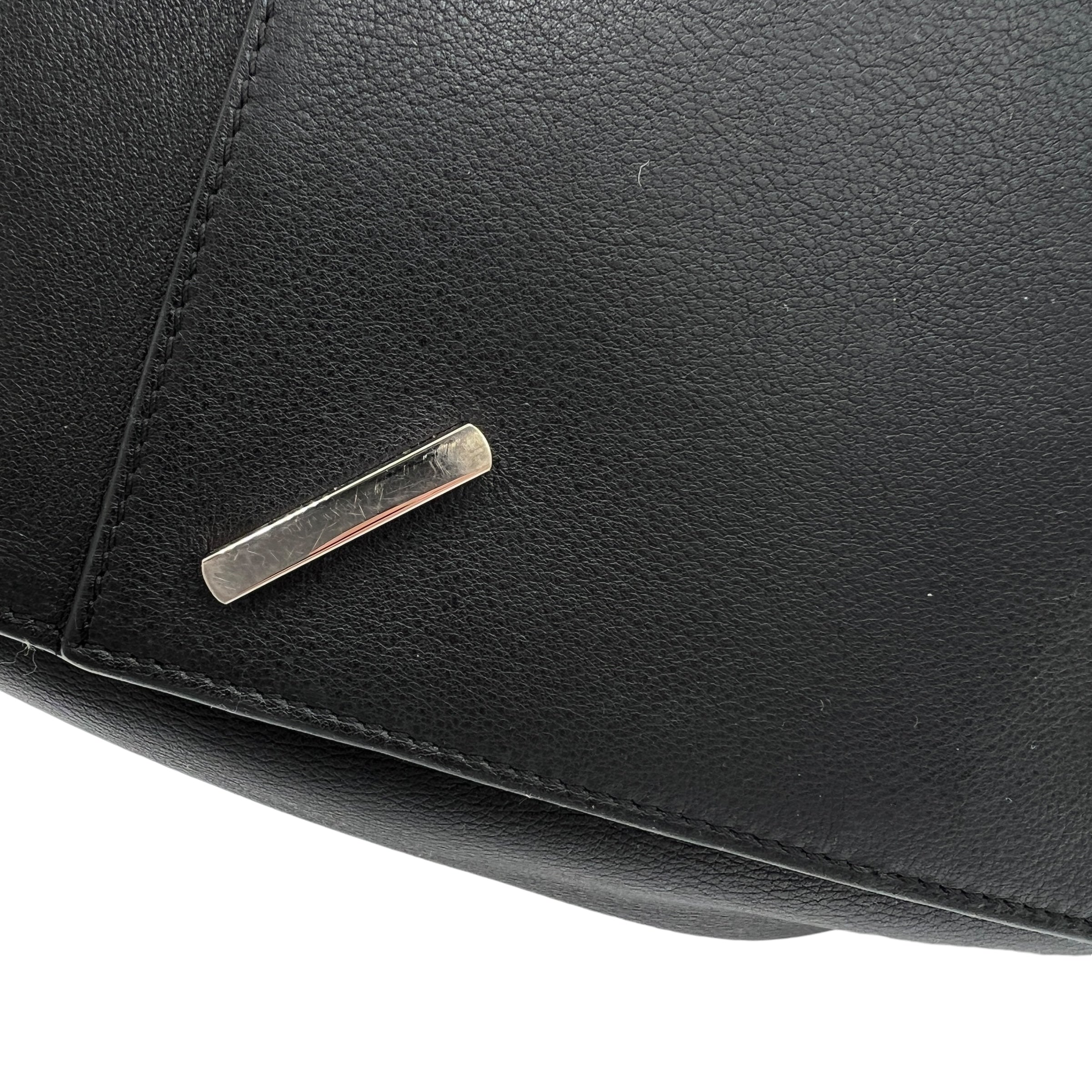 Hammock Medium Black Top Handle Bag in Calfskin, Silver hardware - Image 9