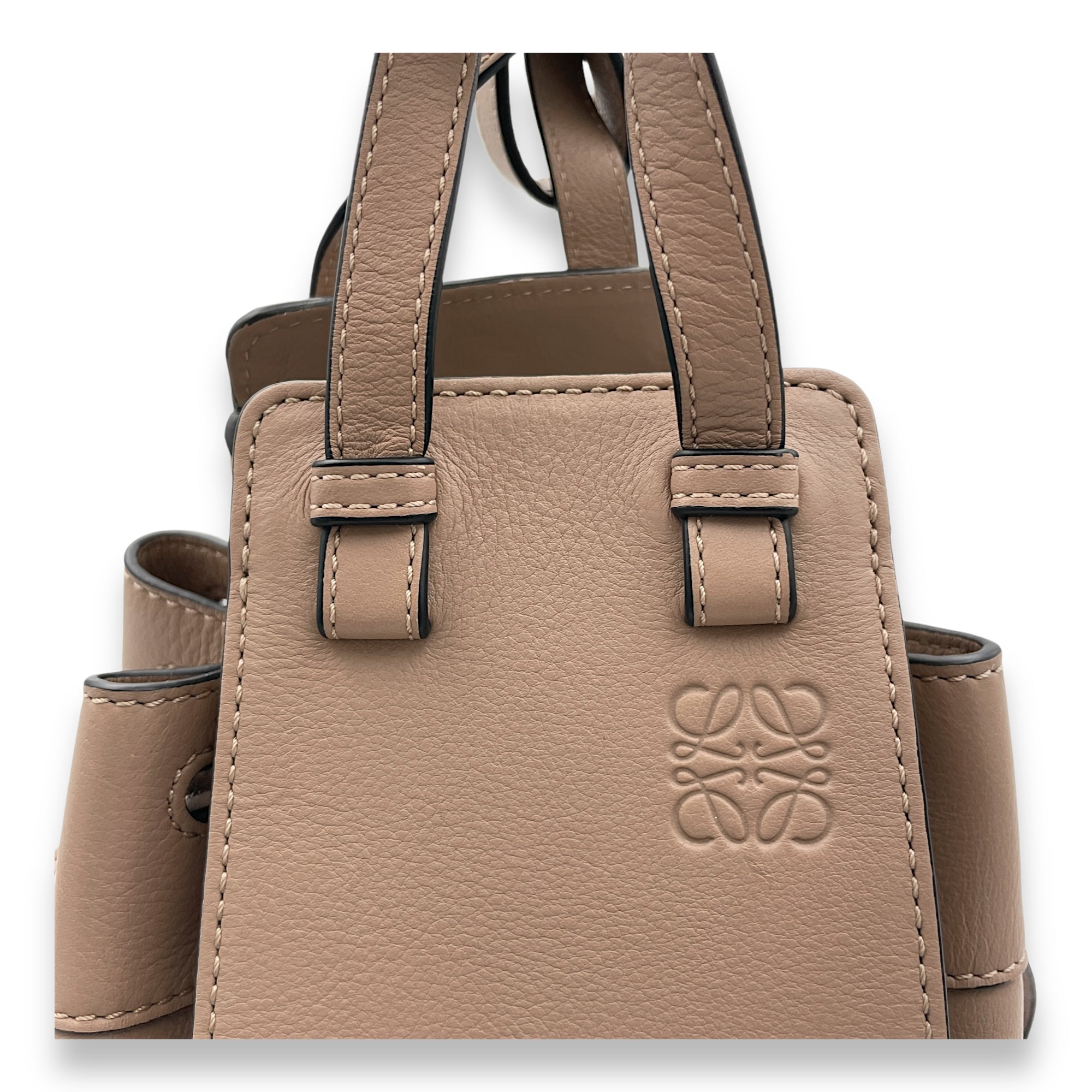 Hammock Mini Brown Top Handle Bag in Calfskin, Gold hardware - Image 7