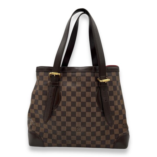 Hampstead MM Damier Ebene Top Handle Bag in Coated Canvas, Gold hardware - Image 2