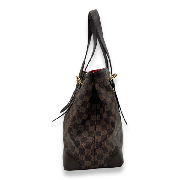 Hampstead MM Damier Ebene Top Handle Bag in Coated Canvas, Gold hardware - Image 3