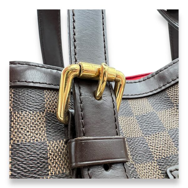 Hampstead MM Damier Ebene Top Handle Bag in Coated Canvas, Gold hardware - Image 7