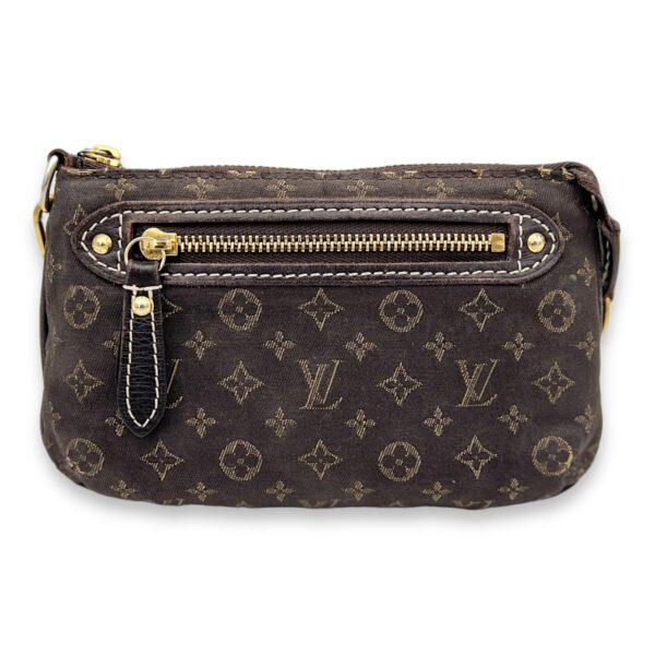 Idyle Mini Brown Pouch in Canvas, Gold hardware - Image 2