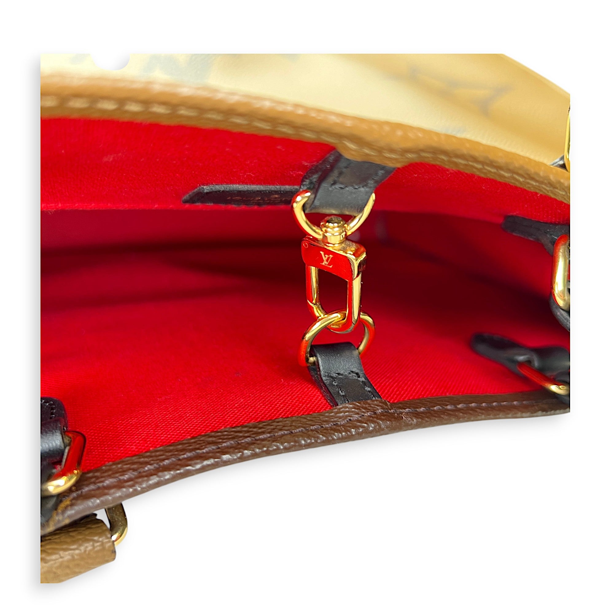 Monogram OnTheGo GM Brown Tote Bag in Coated Canvas, Gold hardware - Image 11