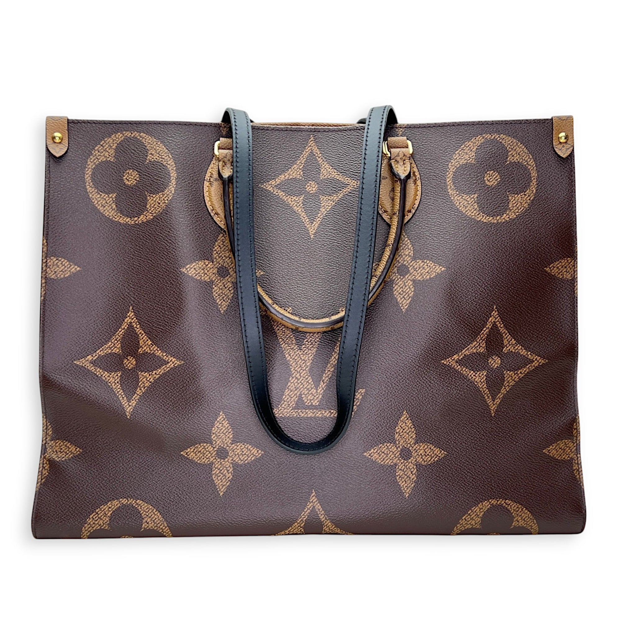 Monogram OnTheGo GM Brown Tote Bag in Coated Canvas, Gold hardware - Image 14