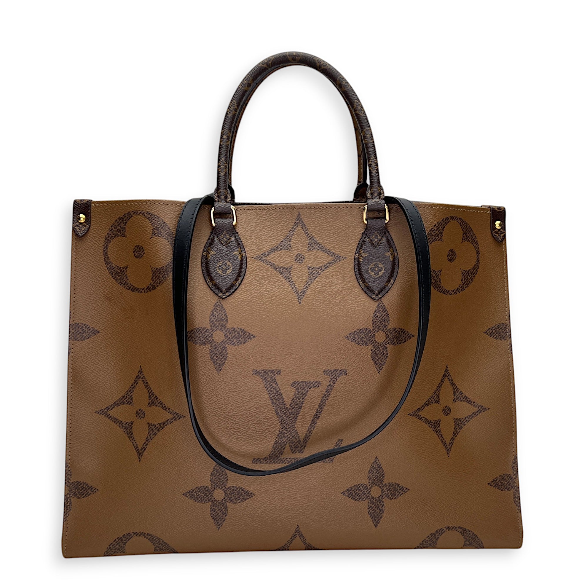 Monogram OnTheGo GM Brown Tote Bag in Coated Canvas, Gold hardware - Image 3