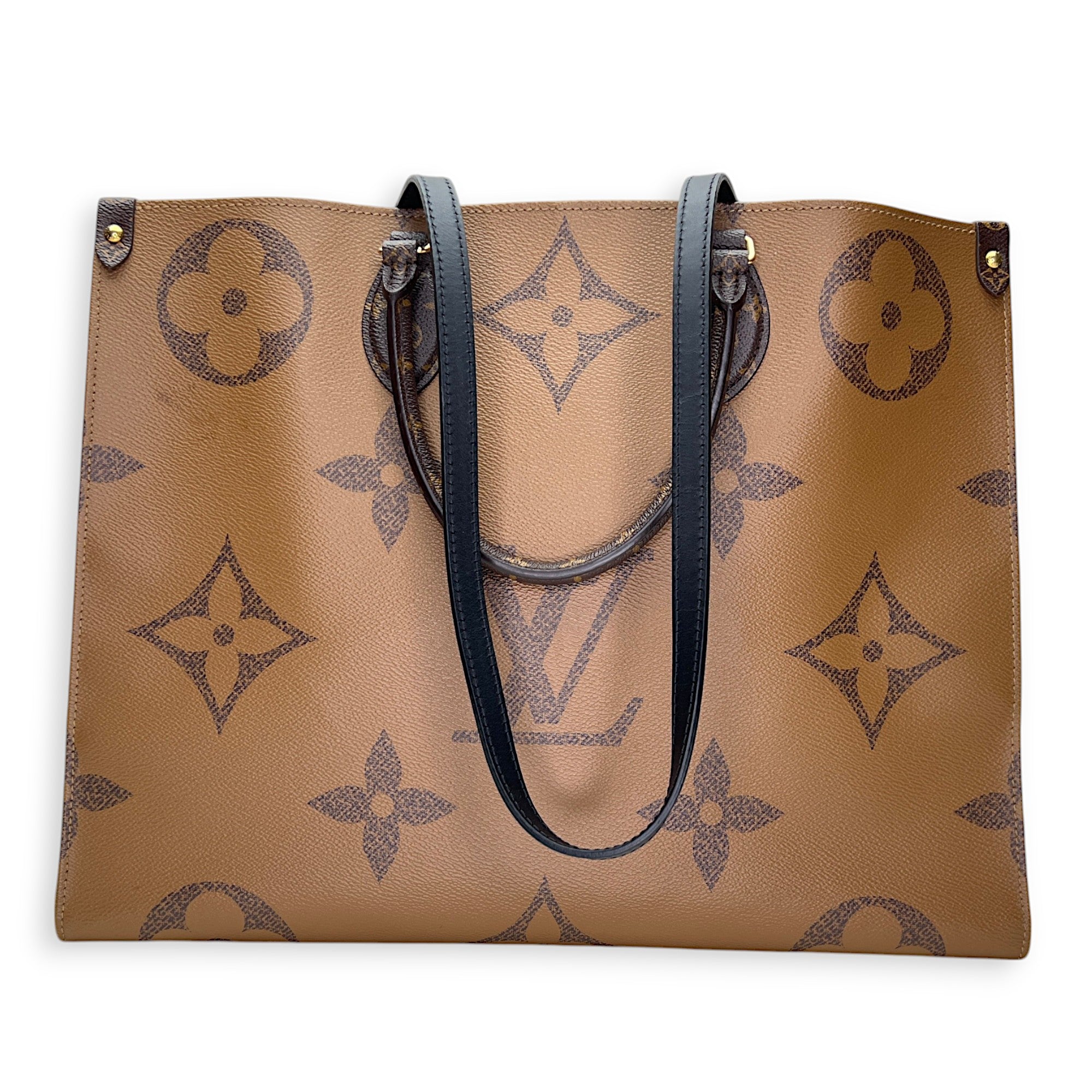 Monogram OnTheGo GM Brown Tote Bag in Coated Canvas, Gold hardware - Image 4