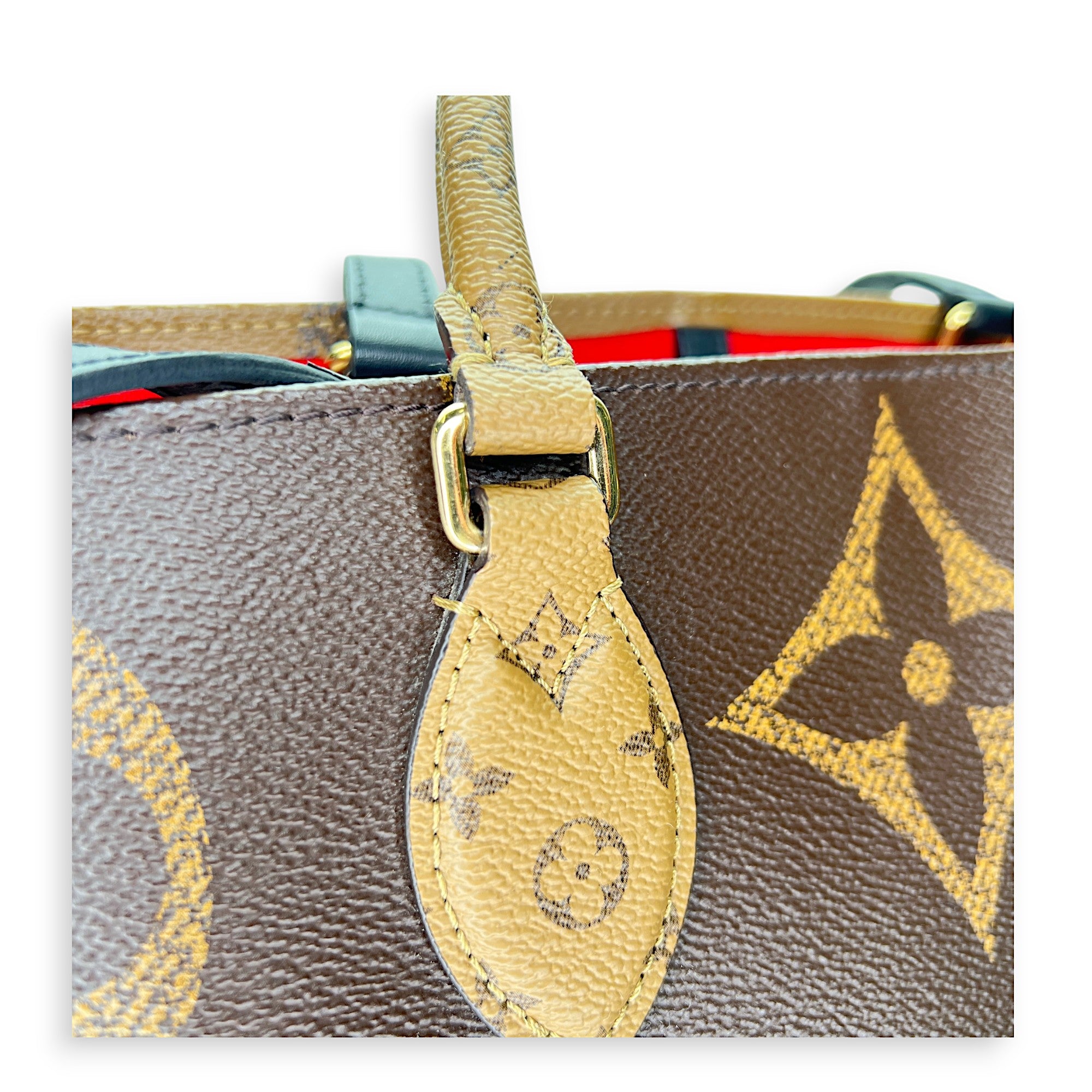 Monogram OnTheGo GM Brown Tote Bag in Coated Canvas, Gold hardware - Image 8