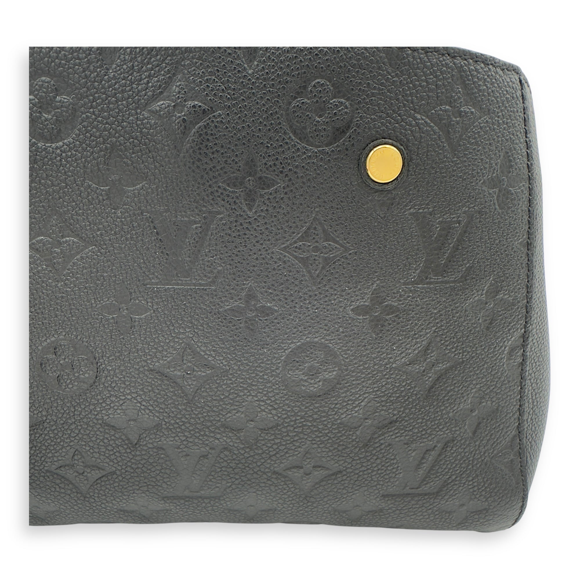 Montaigne BB Black Top Handle Bag in Monogram Empreinte Leather, Gold hardware - Image 11