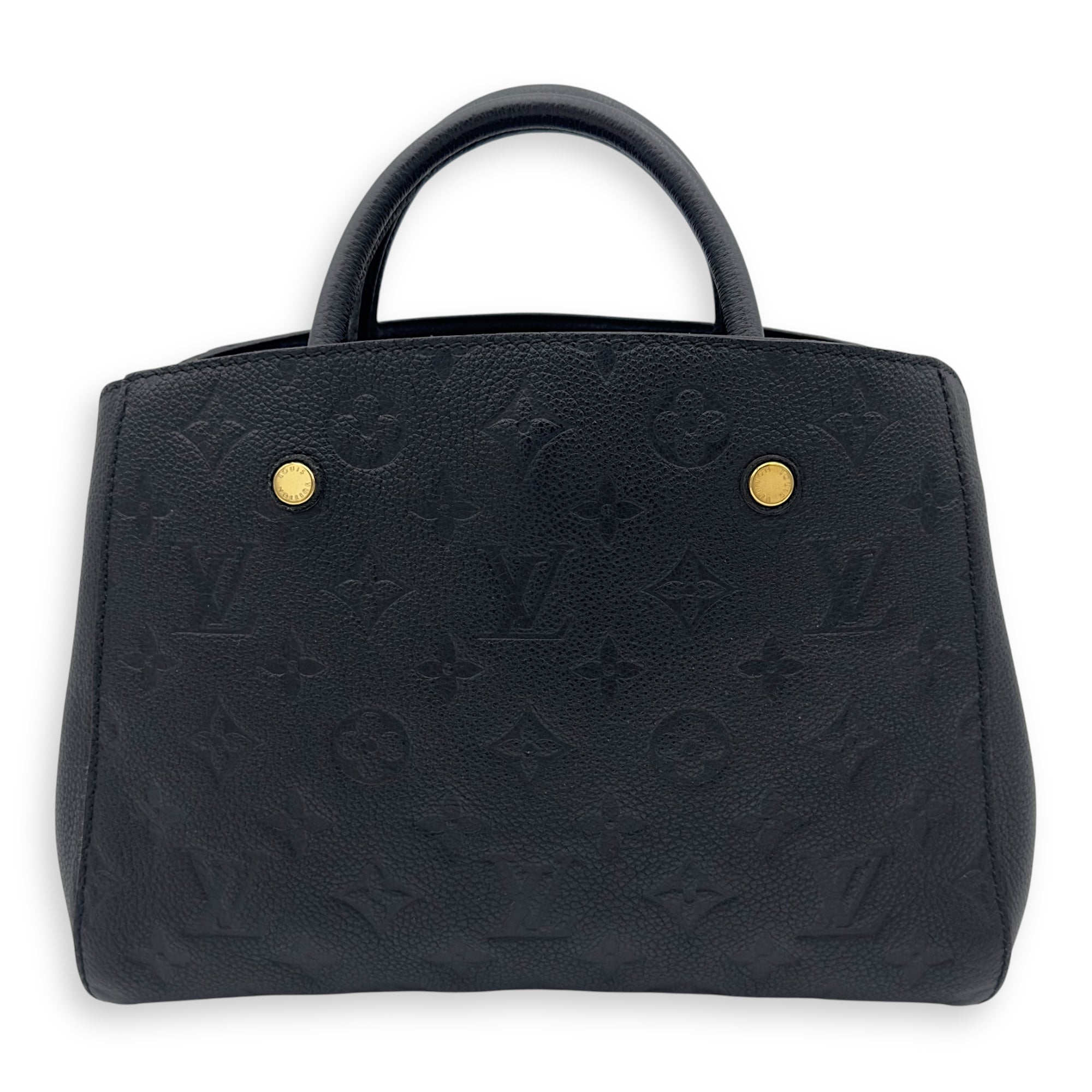 Montaigne BB Black Top Handle Bag in Monogram Empreinte Leather, Gold hardware - Image 2