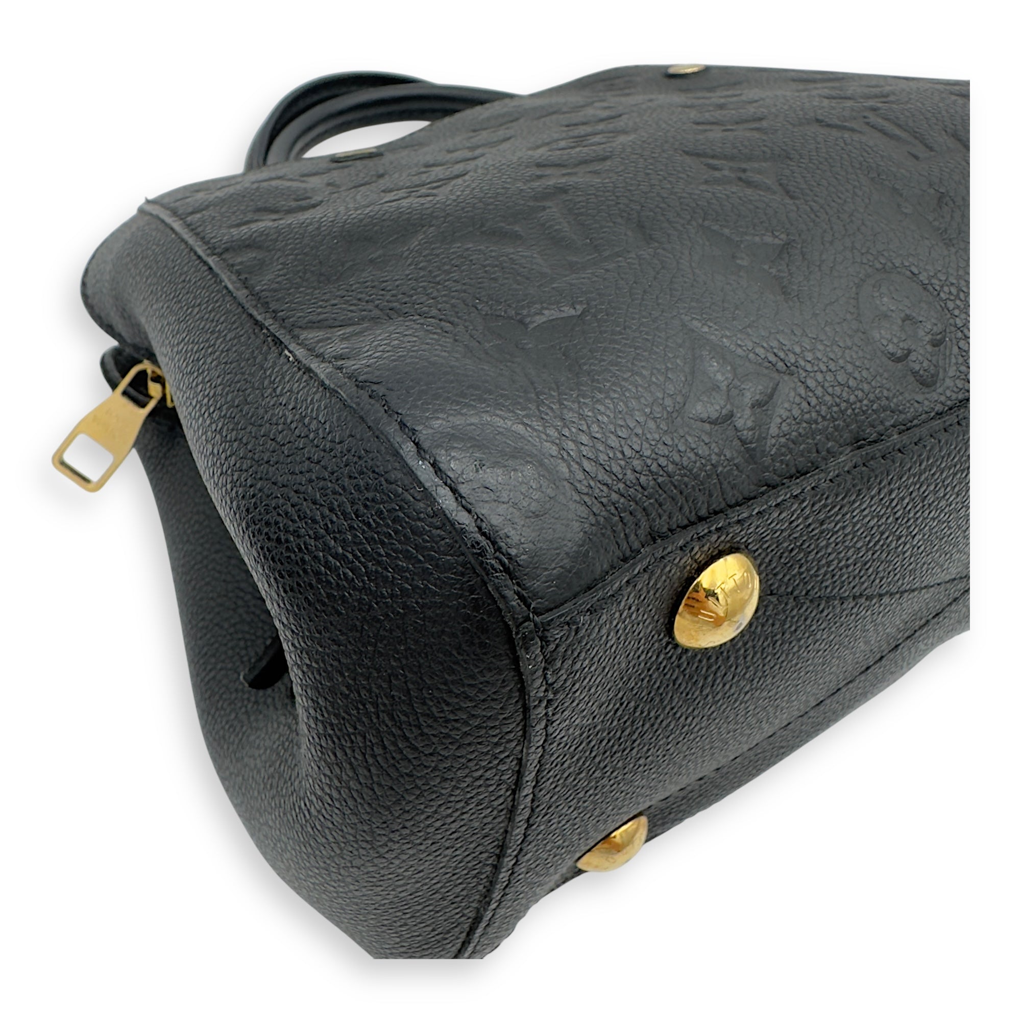 Montaigne BB Black Top Handle Bag in Monogram Empreinte Leather, Gold hardware - Image 21