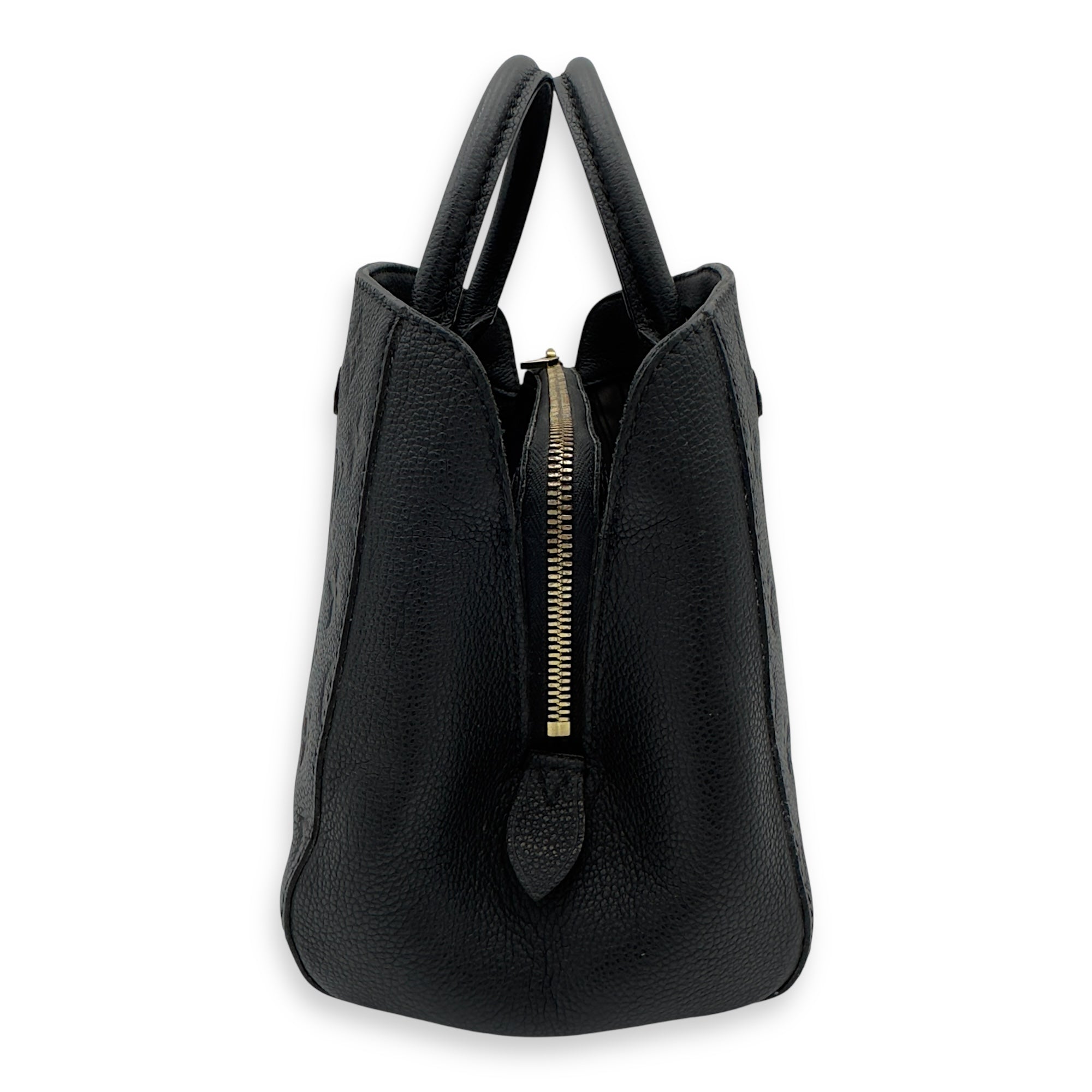 Montaigne BB Black Top Handle Bag in Monogram Empreinte Leather, Gold hardware - Image 3