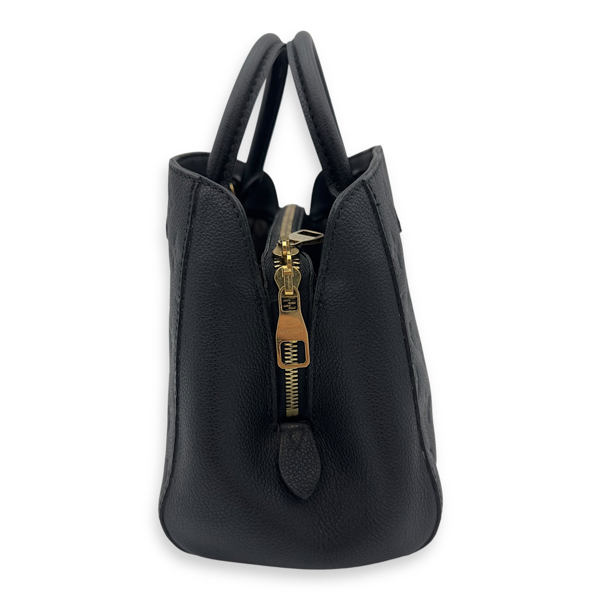 Montaigne BB Black Top Handle Bag in Monogram Empreinte Leather, Gold hardware - Image 4