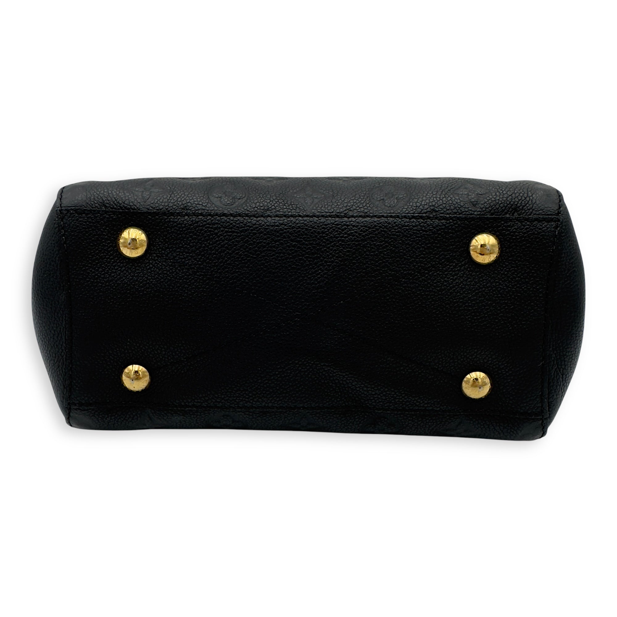 Montaigne BB Black Top Handle Bag in Monogram Empreinte Leather, Gold hardware - Image 5