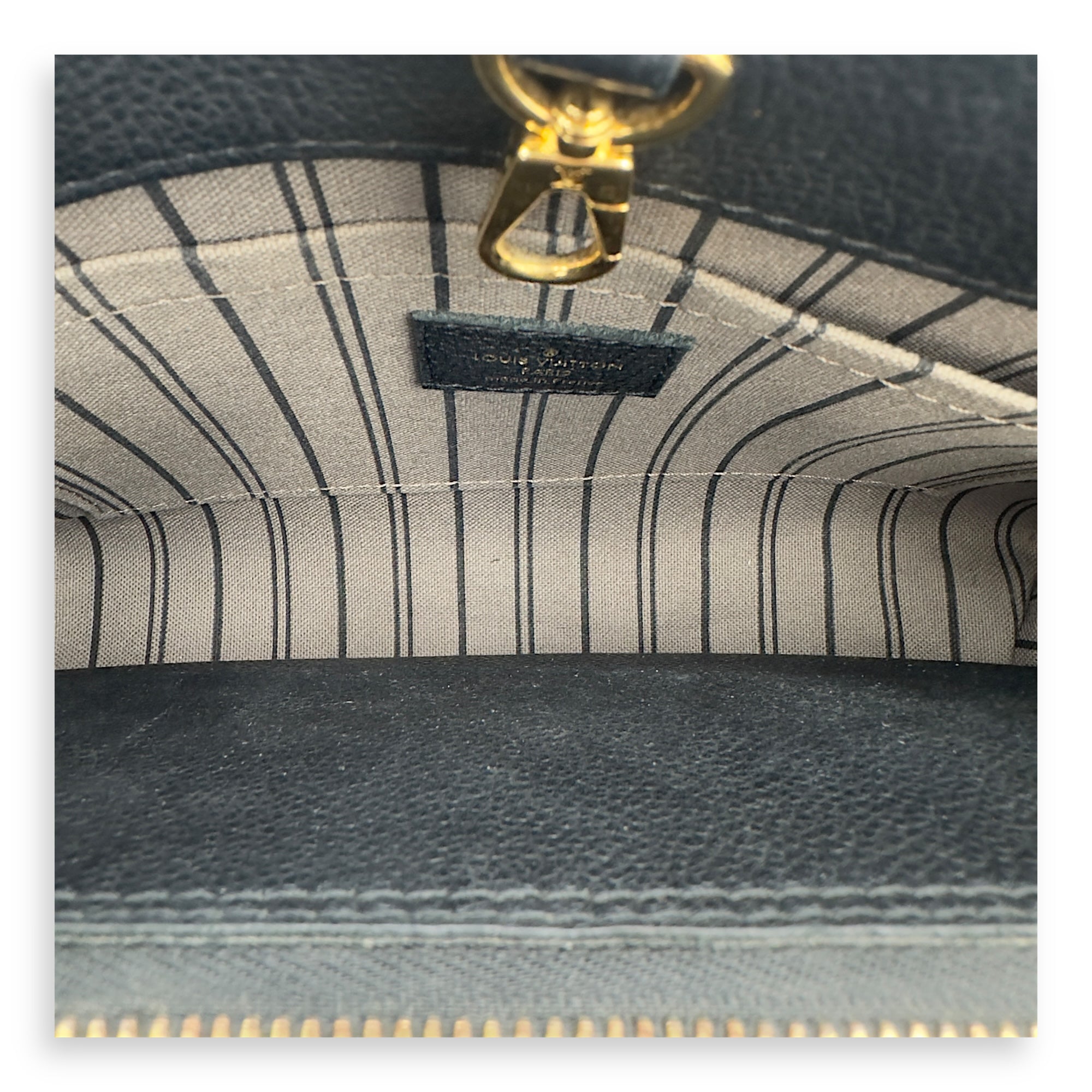 Montaigne BB Black Top Handle Bag in Monogram Empreinte Leather, Gold hardware - Image 7