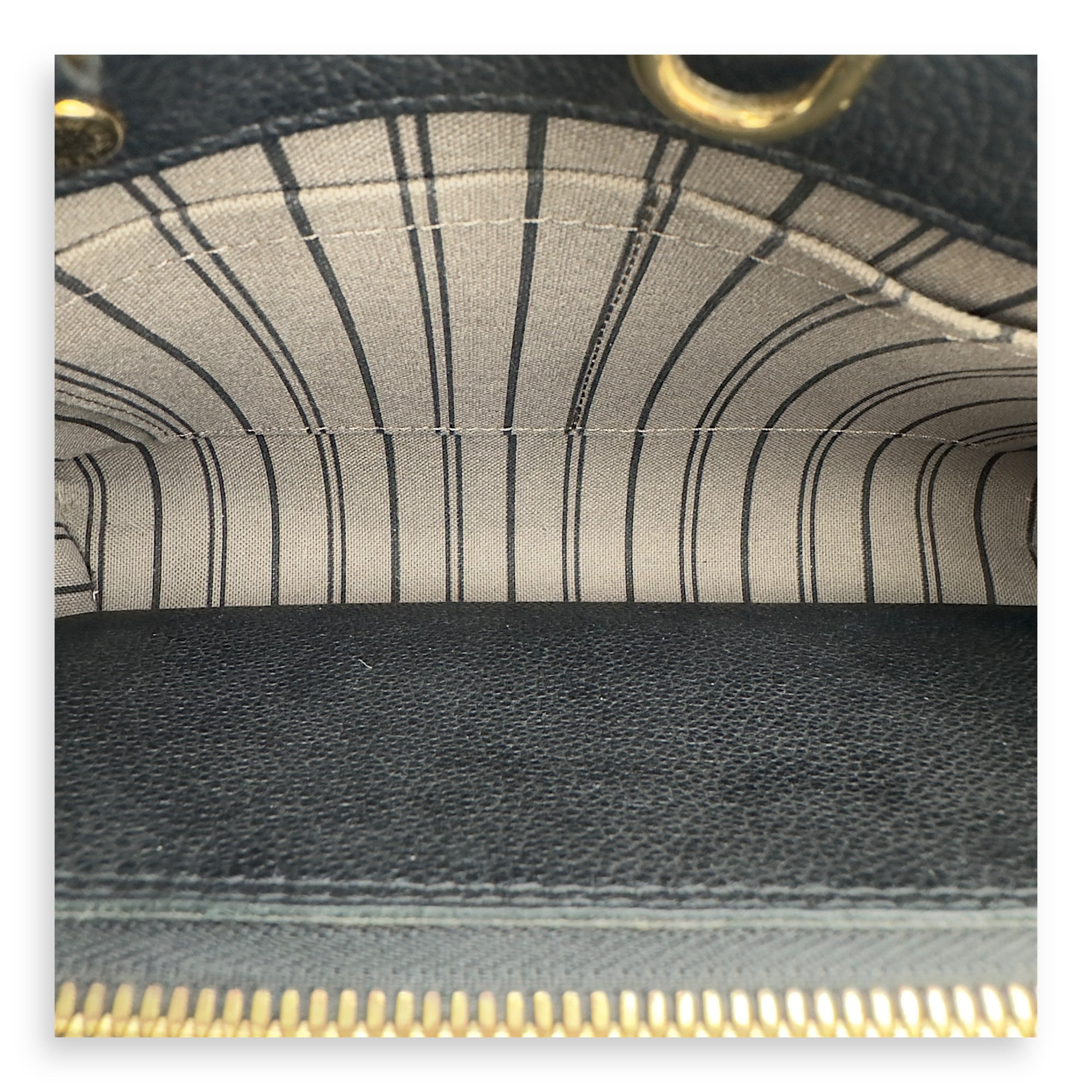 Montaigne BB Black Top Handle Bag in Monogram Empreinte Leather, Gold hardware - Image 8