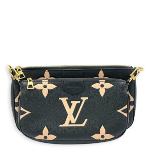 Multi-Pochette Accessoires Black Crossbody Bag in Monogram Empreinte Leather, Gold hardware