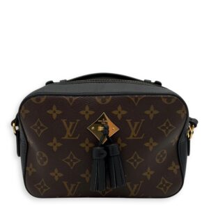 Saintonge Crossbody Bag Brown in Monogram Coated Canvas, Gold hardware