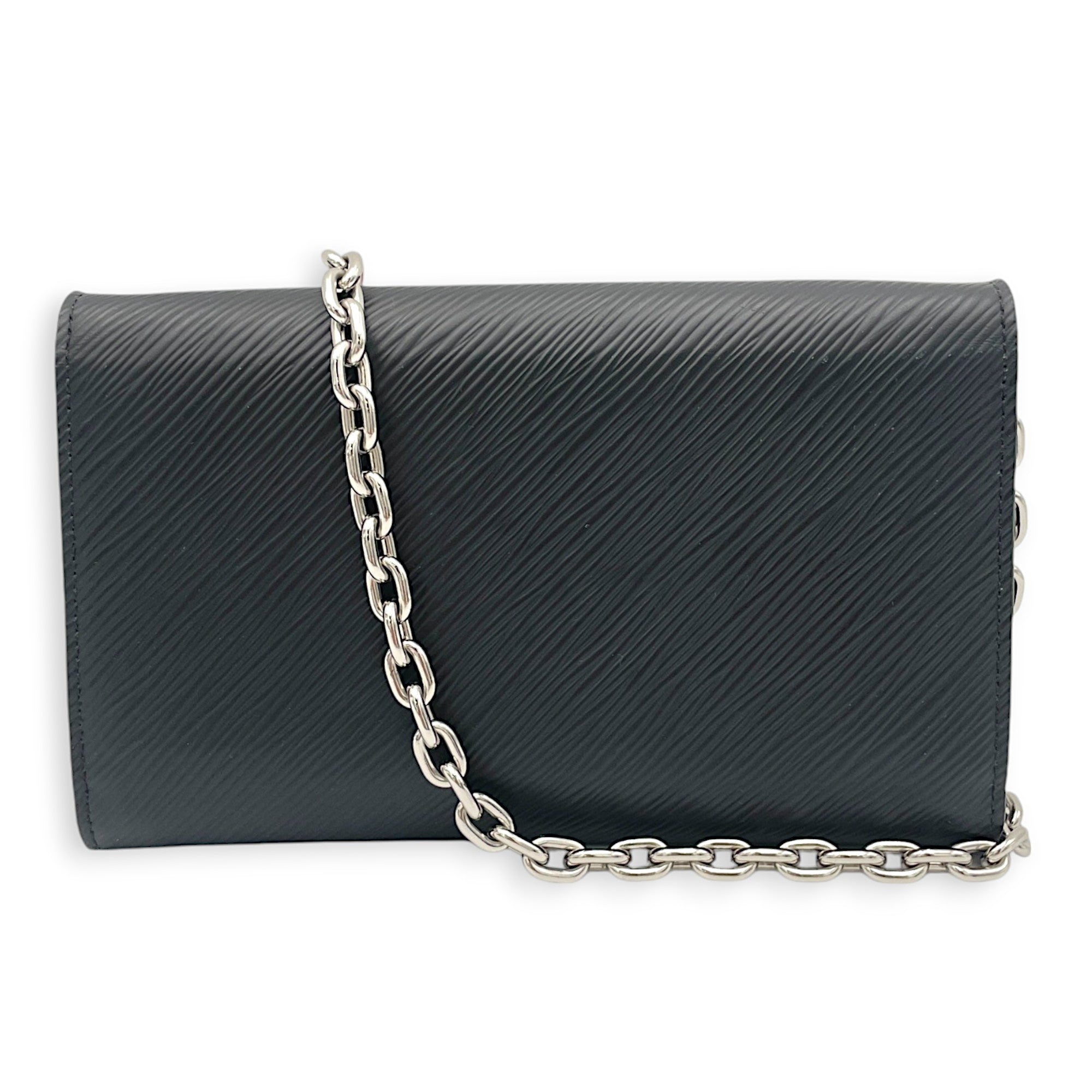 Twist Black Wallet On Chain in Epi Leather, Silver hardware - Image 2