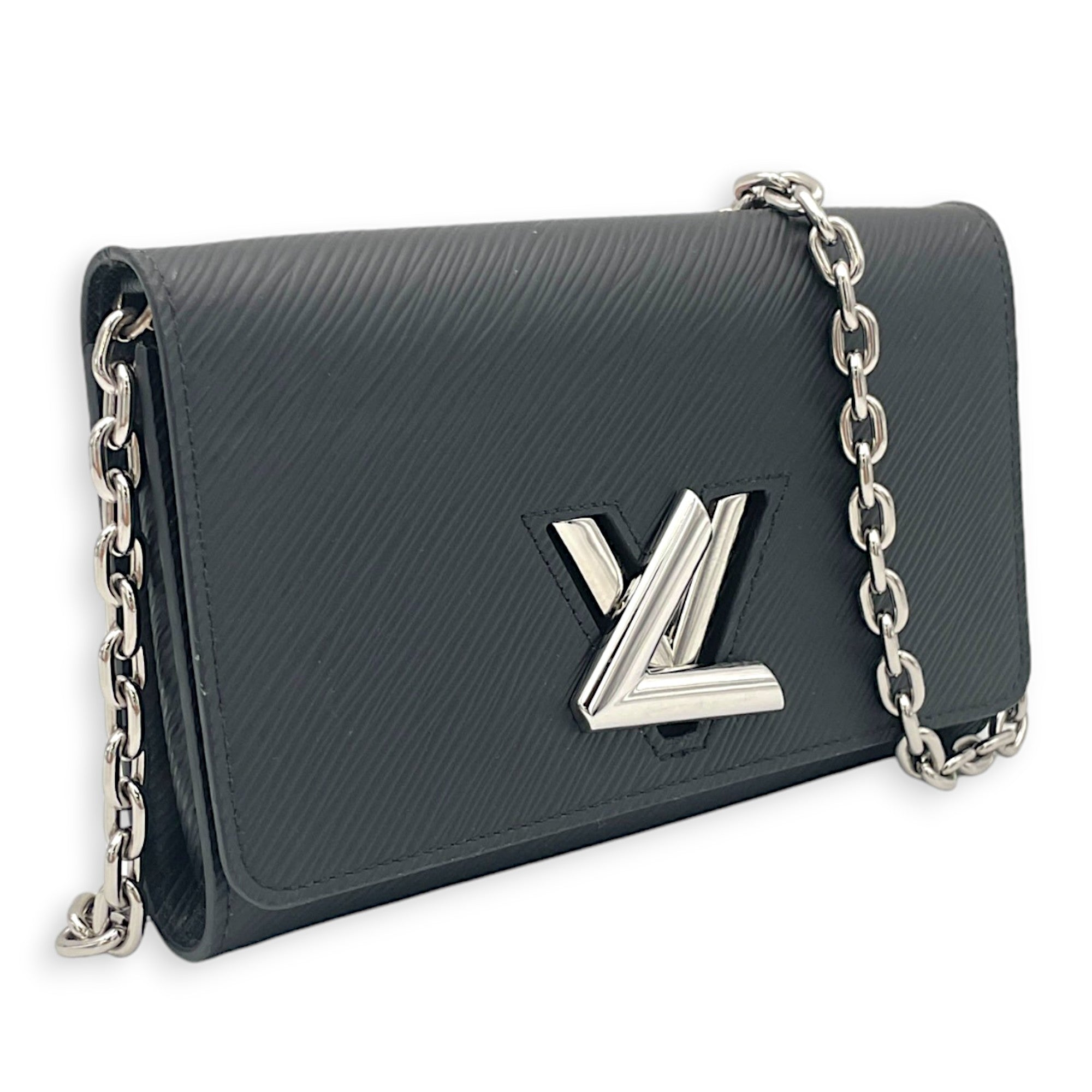 Twist Black Wallet On Chain in Epi Leather, Silver hardware - Image 3
