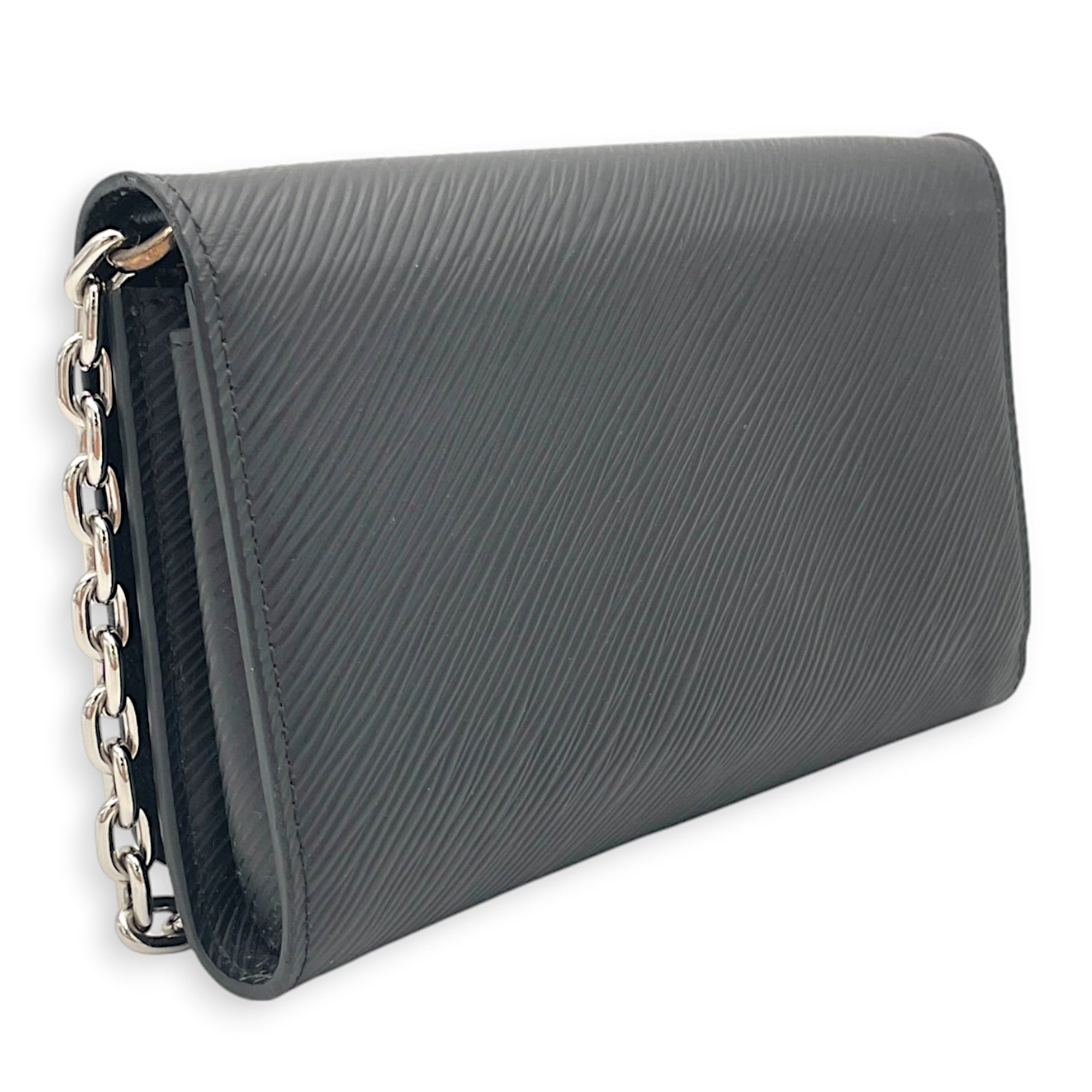 Twist Black Wallet On Chain in Epi Leather, Silver hardware - Image 4