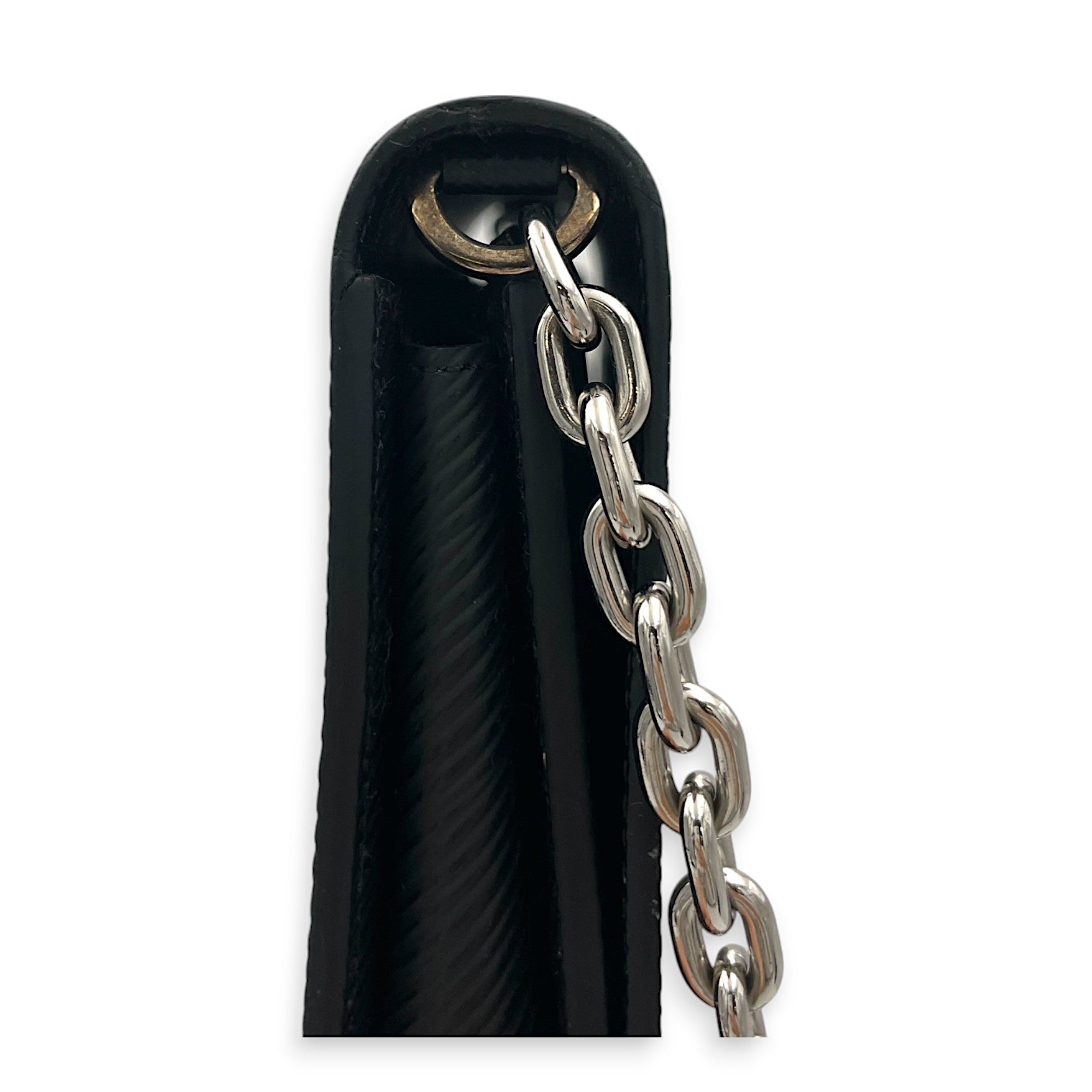 Twist Black Wallet On Chain in Epi Leather, Silver hardware - Image 8