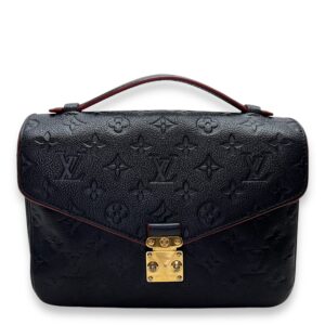 Metis Pochette Blue Crossbody Bag in Monogram Empreinte Leather, Gold hardware