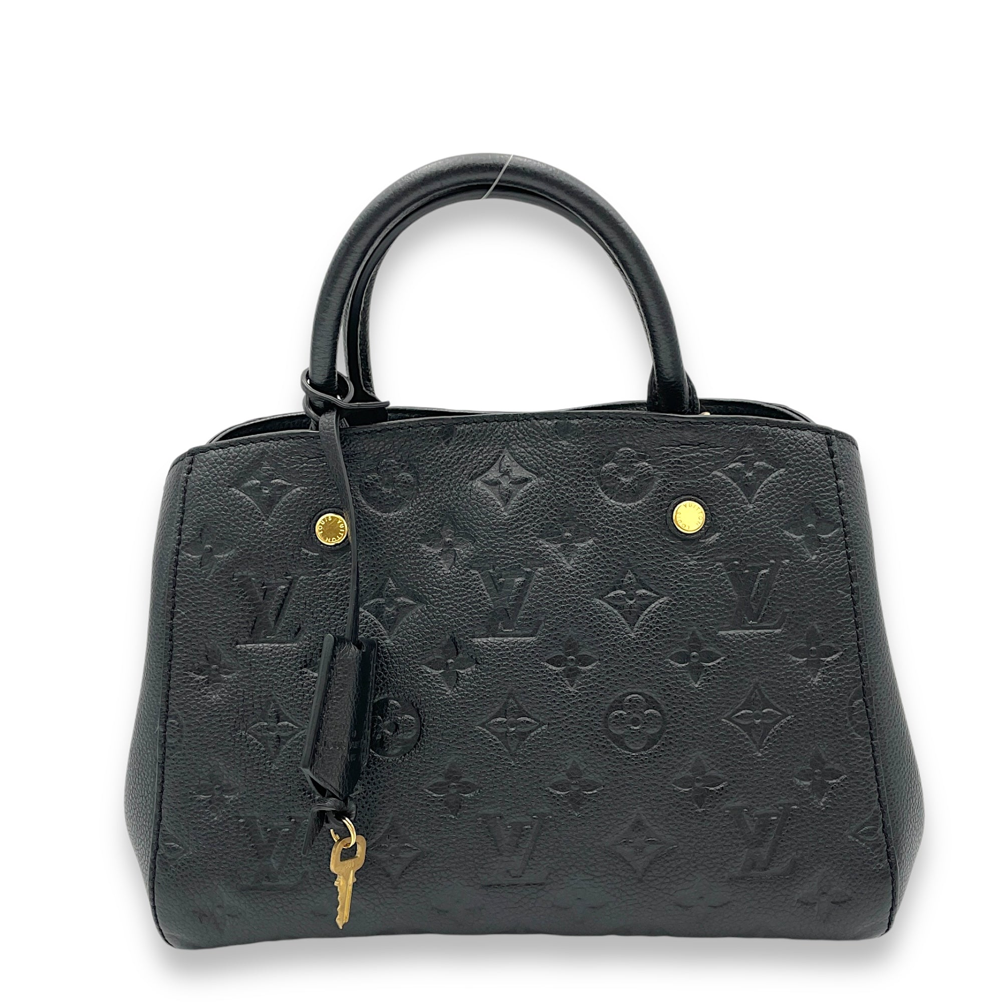 Montaigne Top Handle Bag Black in Empreinte Leather, Gold hardware - Image 2
