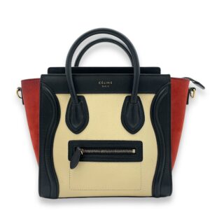 Luggage Top Handle Bag Nano Multi-colour in Calfskin, Gold hardware