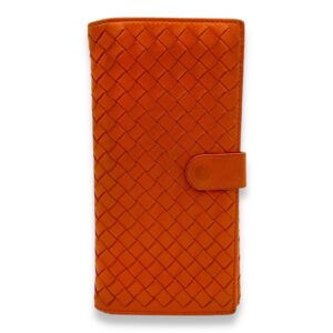 Long Wallet in Intrecciato leather, Silver Hardware