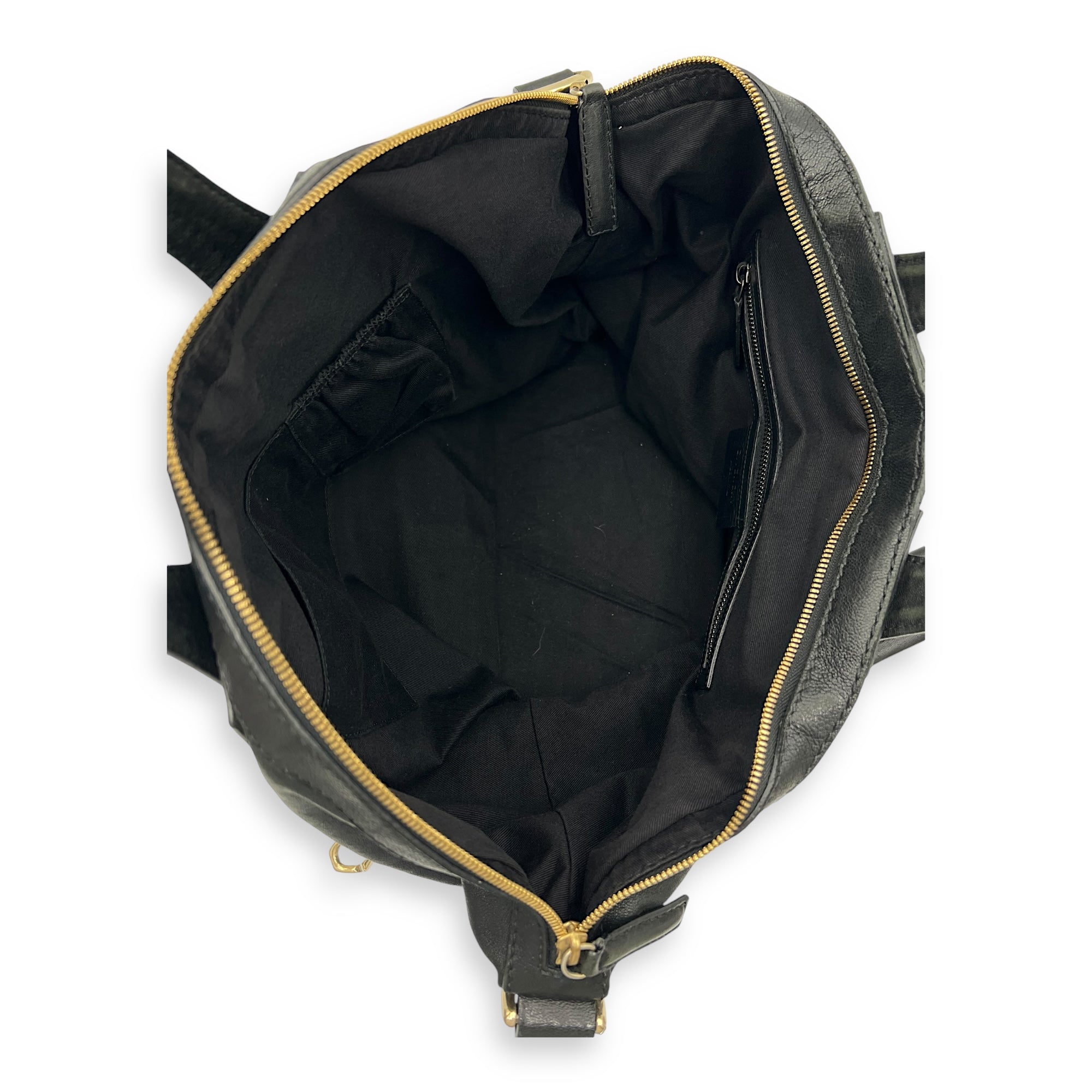 Nightingale Black Top Handle Bag in Lambskin, Gold hardware - Image 6