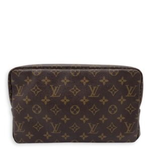 Toilette Pouch Brown in Monogram Coated Canvas, Gold hardware