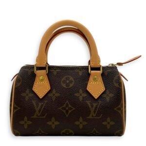 Speedy Top Handle Bag Brown in Monogram Coated Canvas, Gold hardware