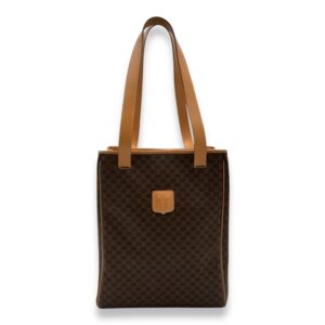 Macadam Tote Bag Brown in Coated Canvas, Gold hardware