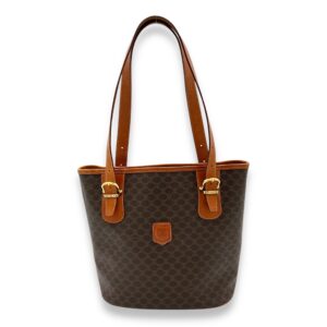 Macadam Tote Bag Brown in Coated Canvas, Gold hardware