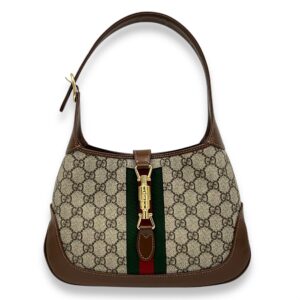 Jackie 1961 Shoulder Bag Brown in Coated Canvas, Gold hardware