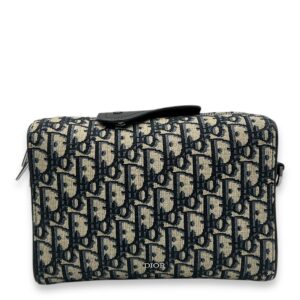 Lingot  Crossbody Bag 22 Blue in Canvas, Silver hardware