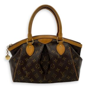 Tivoli Top Handle Bag Small Brown in Monogram Coated Canvas, Gold hardware