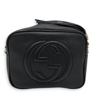 Soho Crossbody Bag Black in Calfskin, Gold hardware