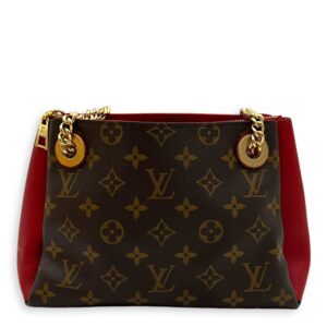 Surene Shoulder Bag Brown in Monogram Coated Canvas, Gold hardware