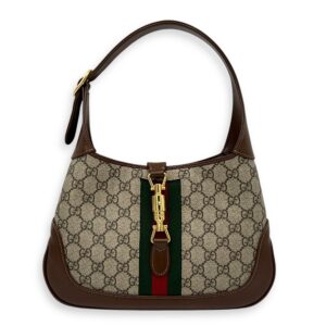 Jackie 1961 Shoulder Bag Brown in Coated Canvas, Gold hardware