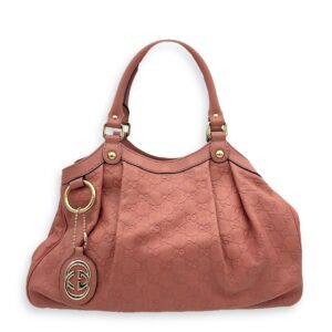 GG Top Handle Bag Pink in Calfskin, Silver hardware
