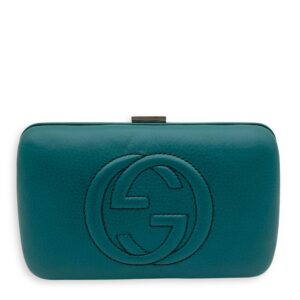 Soho Clutch Blue in Calfskin, Gold hardware