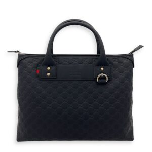 Guccissima Top Handle Bag Black in Calfskin, Silver hardware