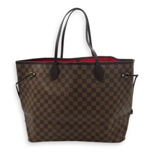 Neverfull GM Brown Tote Bag in Coated Canvas, Gold hardware