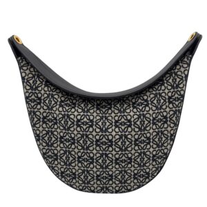 Luna Anagram Blue Shoulder Bag in Jacquard, Gold hardware
