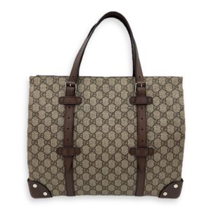 Guccissima Tote Bag Brown in Coated Canvas, Silver hardware