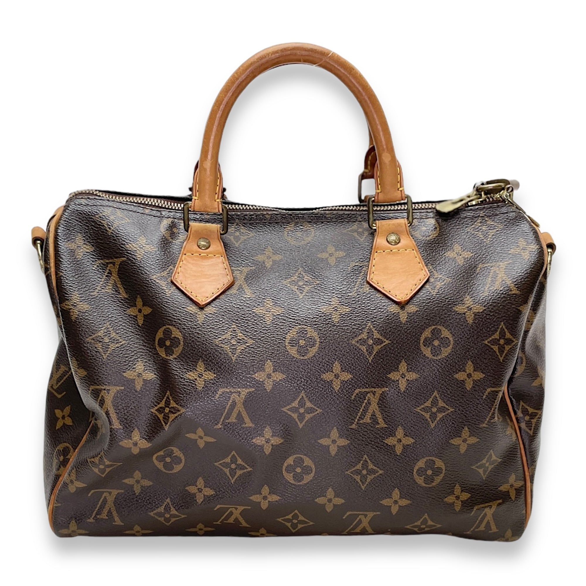 Speedy Bandouliere 30 Brown Top Handle Bag in Monogram Coated Canvas, Gold hardware - Image 2